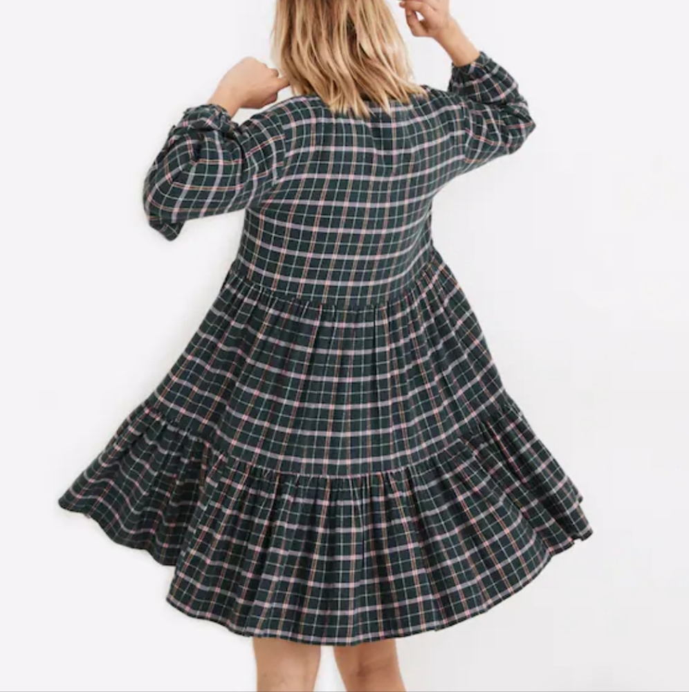 NEW! Madewell Flannel Colette Plaid Dress - Picture 3 of 9